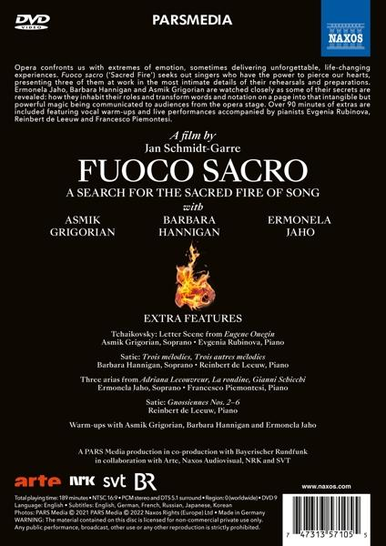 Schmidt-Garre/Jaho/Grigorian/Hannigan - Fuoco Sacro A Search for the Sacred Fire of Song  - (DVD)