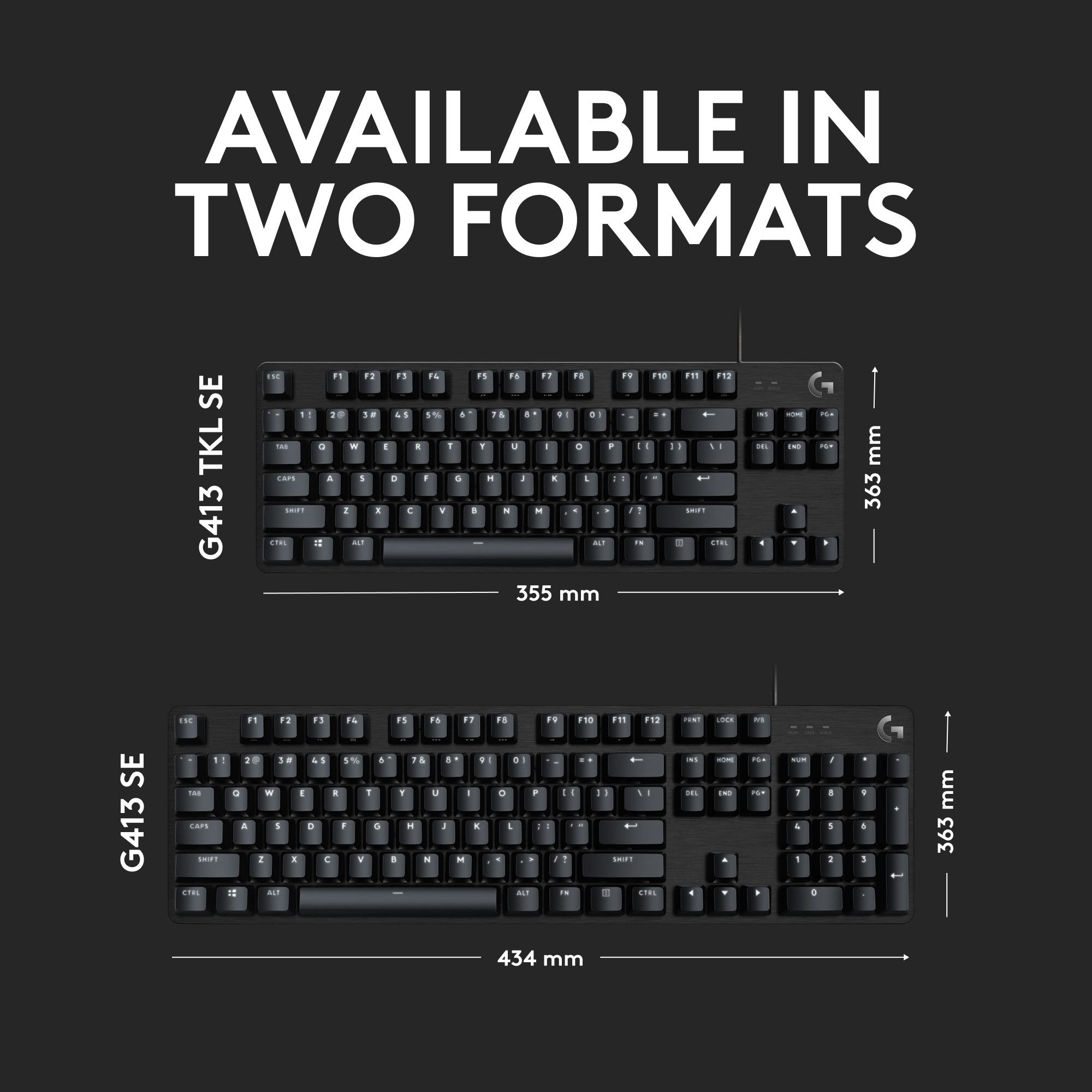 Deux claviers noirs avec touches blanches. Un compact et l'autre de taille standard.