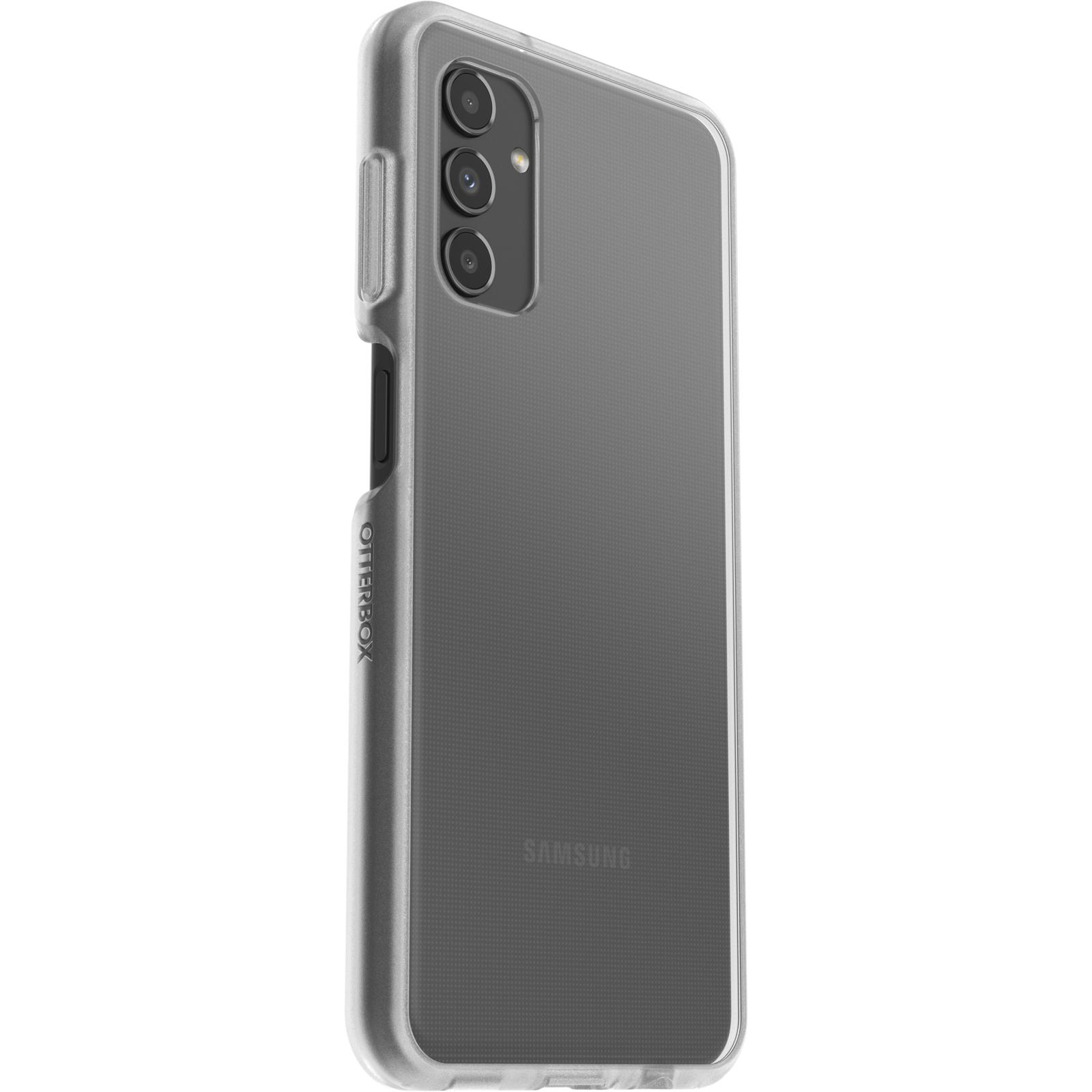 Transparente Handyhülle auf einem grauen Handy mit Otterbox- und Samsung-Branding.