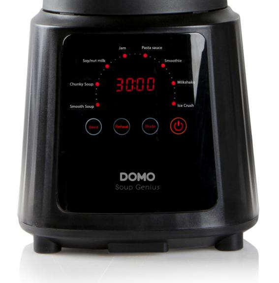 Black blender with digital display showing 30:00. Buttons for various functions.