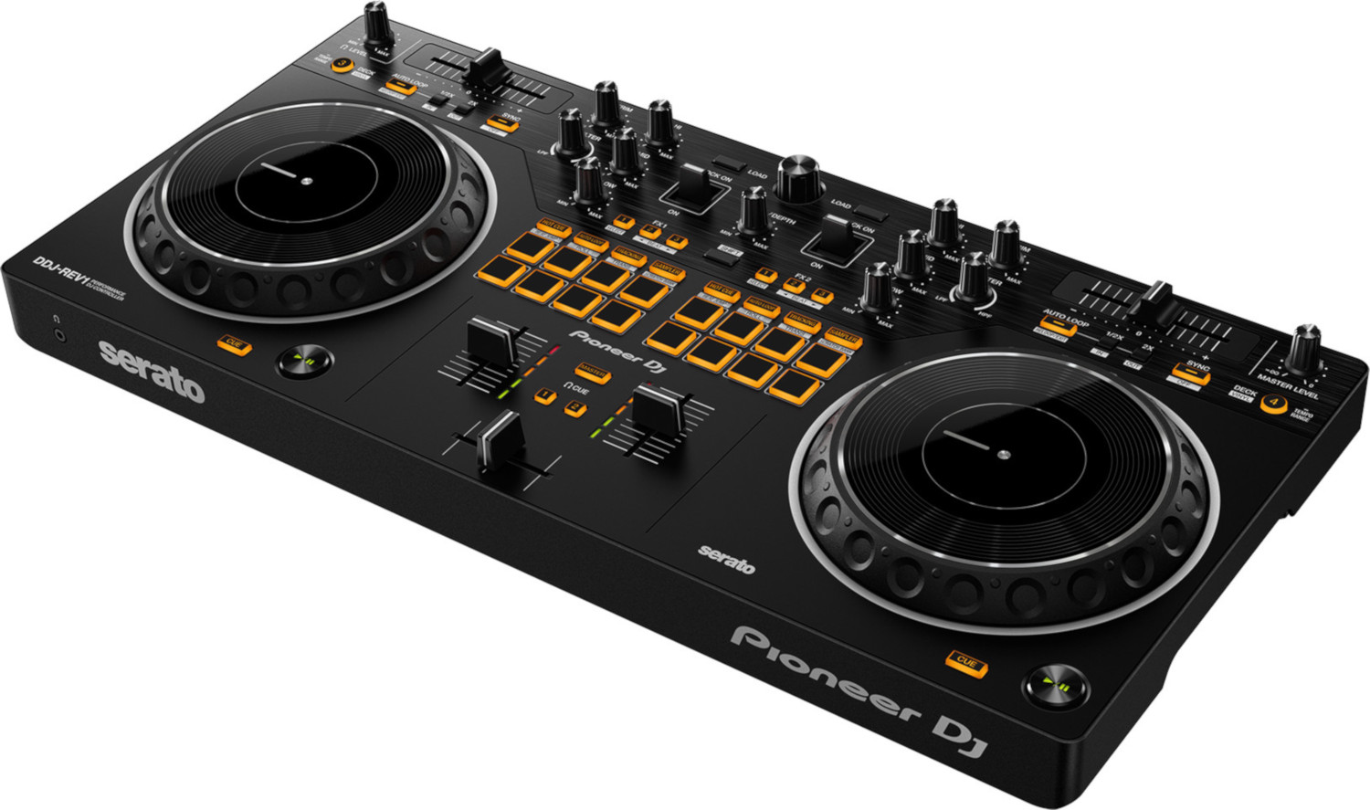 PIONEER DJ Contrôleur DJ professionnel à 2 canaux pour Serato DJ Lite (DDJ-REV1)