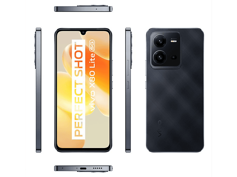 VIVO X80 Lite 5G, Diamond Black 256 GB, Diamond Black, Dual SIM