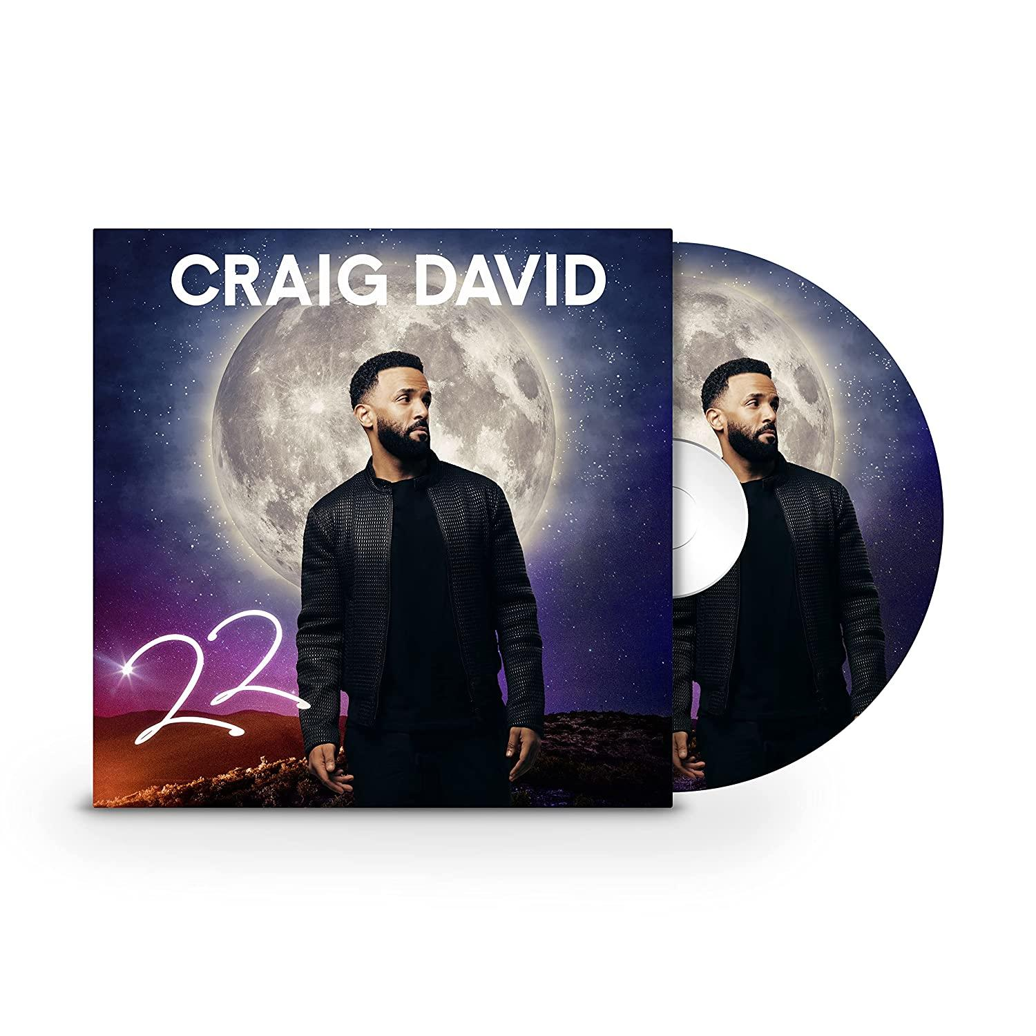 Pochette d'album et CD de l'album '22' de Craig David, avec une image de l'artiste.