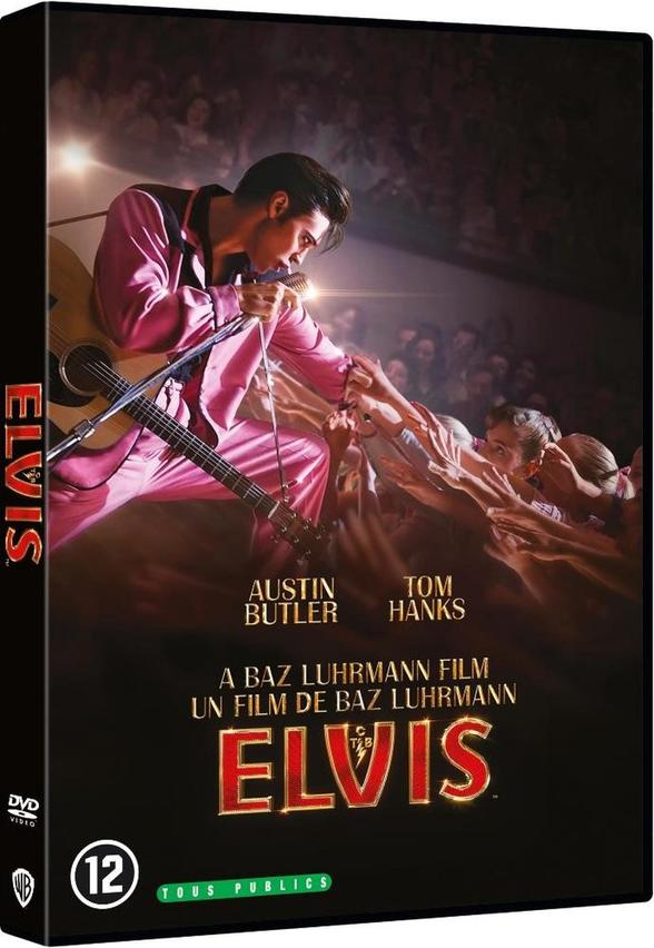 Boîtier DVD du film Elvis, montrant Elvis en costume rose sur scène.