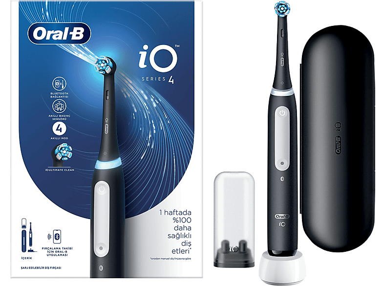 ORAL B iO 4 Şarjlı Diş Fırçası Siyah + Seyahat Kabı_7