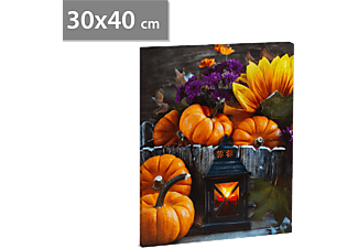 FAMILY HALLOWEEN LED-es fali kép, Halloween, melegfehér LED, 40 x 30 cm, 2 x AA (58399)