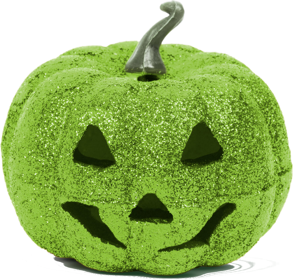 FAMILY HALLOWEEN Halloween-i RGB LED dekor, habszivacs tök, zöld, 11 cm (58162E)
