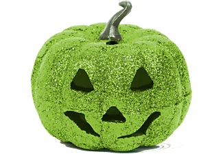 FAMILY HALLOWEEN Halloween-i RGB LED dekor, habszivacs tök, zöld, 11 cm (58162E)