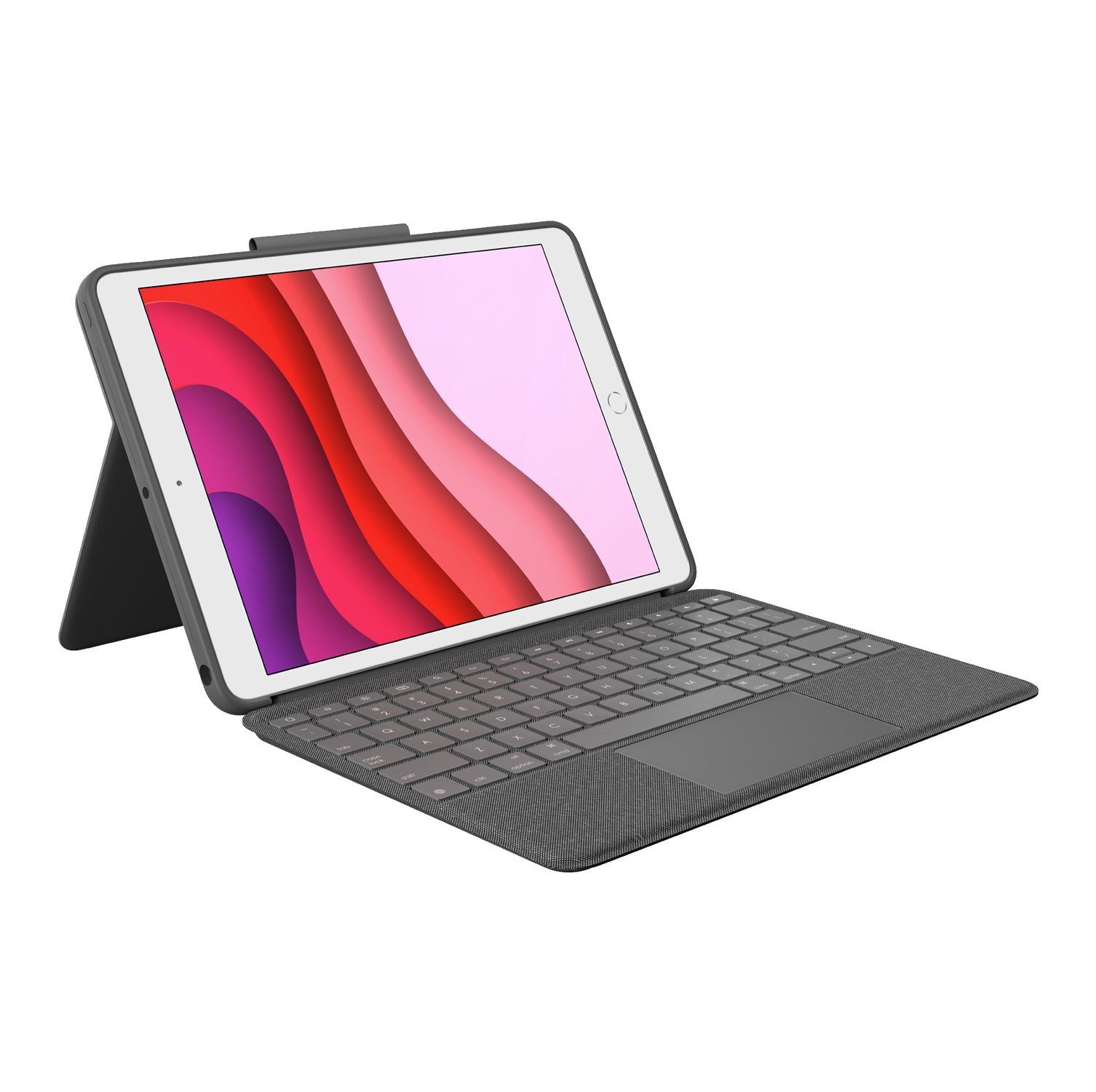 Funda con teclado - Logitech Combo Touch, Para iPad (7º Gen), Con Teclado Qwerty, Smart Connector, Gris