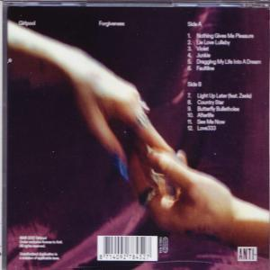 Albumcover: Hände berühren sich. Text: 'Forgiveness' und Titelliste sichtbar. Lila Hintergrund.