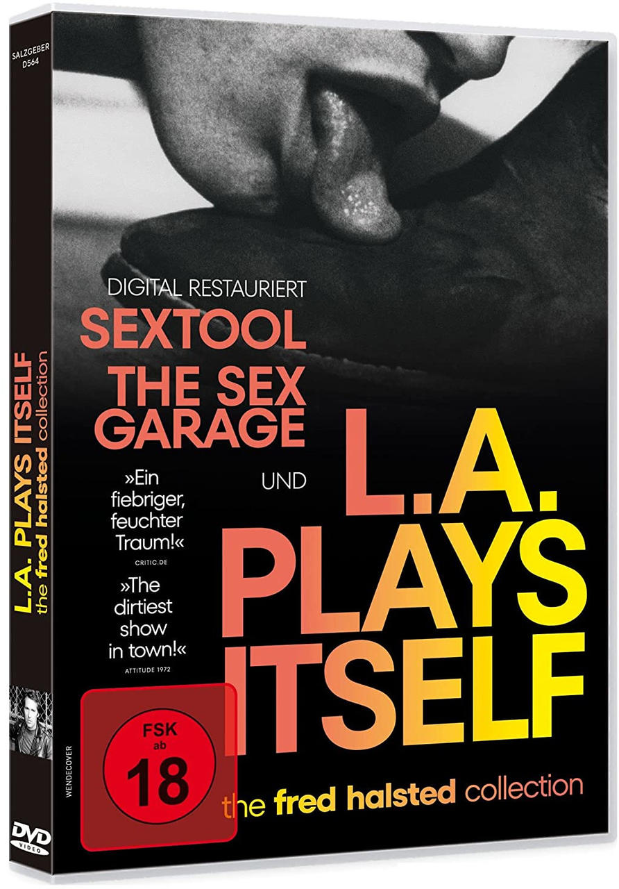 DVD-Cover mit dem Titel L.A. Plays Itself, einem Schwarz-Weiß-Bild und roter 18-Kennzeichnung.