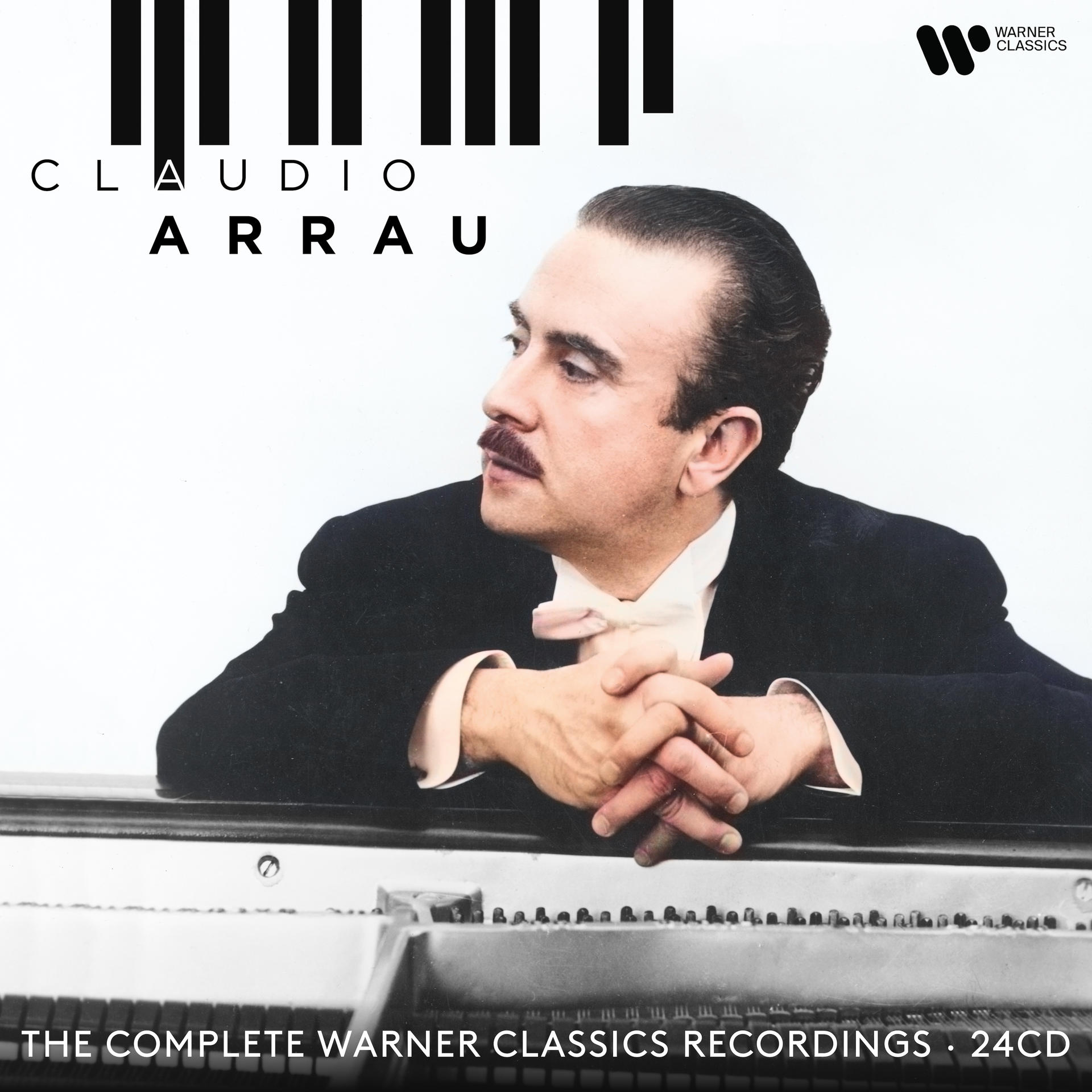 Ein CD-Cover mit einem Mann im Anzug, mit einem Klavier im Hintergrund. 'Claudio Arrau' ist der Name.