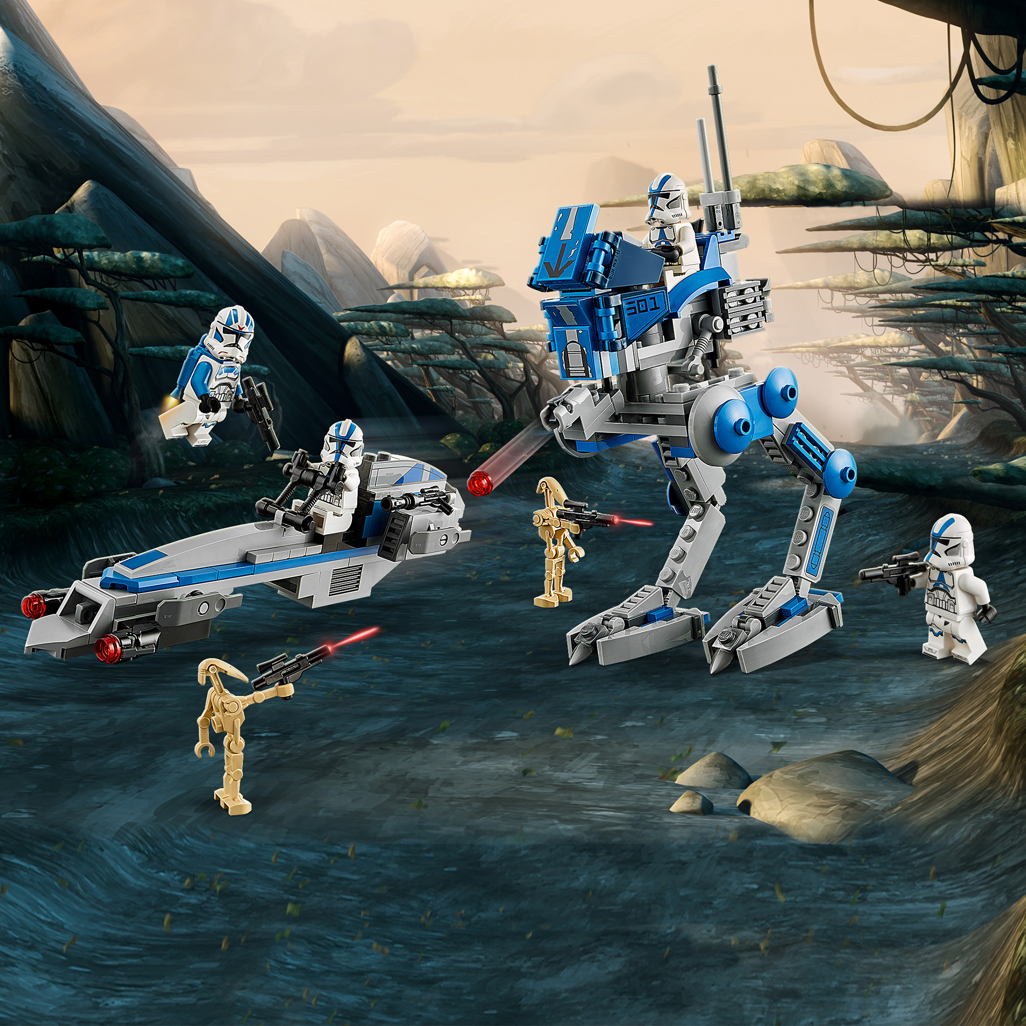 LEGO Star Wars 75280 Clone Troopers™ der 501. Legion™ Bausatz, Mehrfarbig