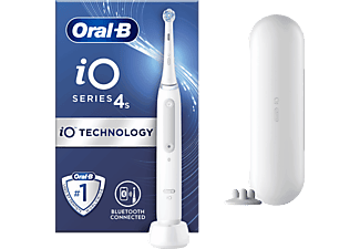 Cepillo eléctrico - Oral-B iO 4S, 4 Modos de cepillado, Control de presión, Estuche De Viaje, Diseñado Por Braun, Blanco