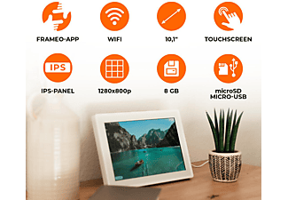 ROLLEI Smart Frame WiFi 100 mit App-Funktion Digitaler Bilderrahmen, 25,53 cm, 800 x 1280p, Schwarz