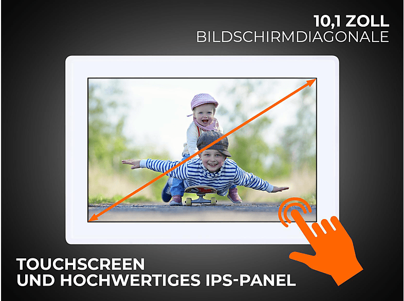 ROLLEI Smart Frame WiFi 100 mit App-Funktion Digitaler Bilderrahmen, 25,53 cm, 800 x 1280p, Weiß