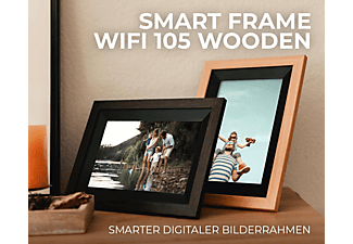 ROLLEI Smart Frame WiFi 105 mit App-Funktion Digitaler Bilderrahmen, 25,53 cm, 1200 x 1920p, Wooden Braun