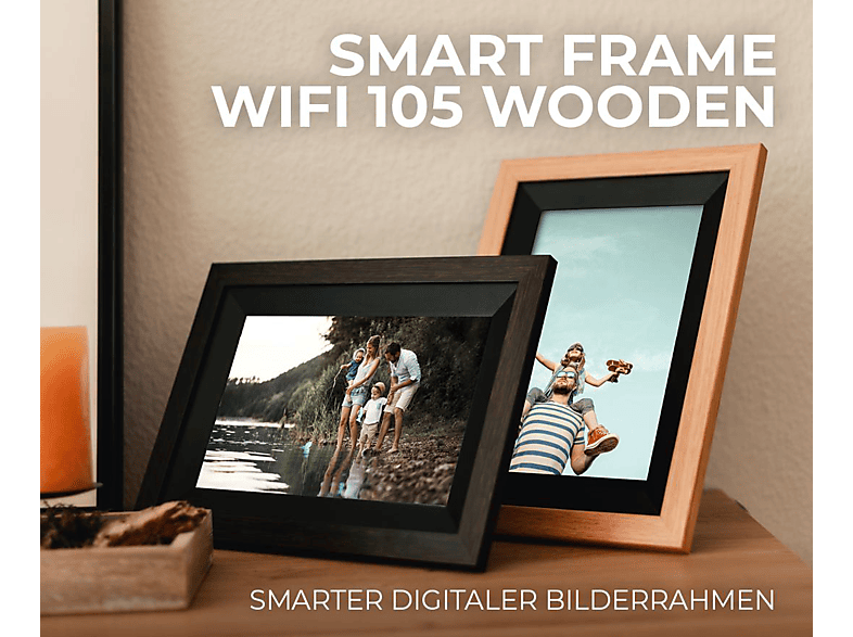Thumbnail - ROLLEI Smart Frame WiFi 105 mit App-Funktion Digitaler Bilderrahmen, 25,53 cm, 1200 x 1920p, Wooden Schwarz