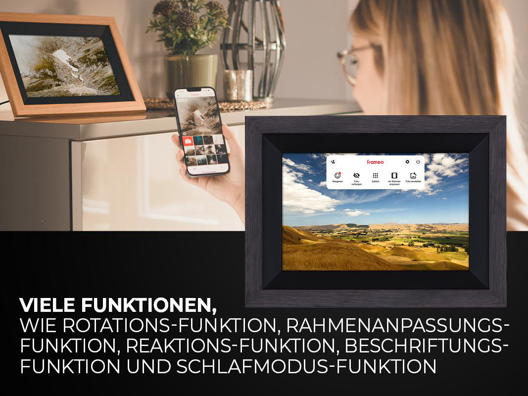 Rollei Smart Frame wifi 105 in bruin hout. 10,1 inch digitale fotolijst met functie om uw foto's en video's geluid af te spelen. kopen? Vergelijk bij