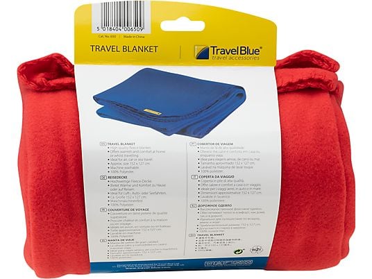 TRAVEL BLUE Travel Blanket - Coperta in pile (Rosso)