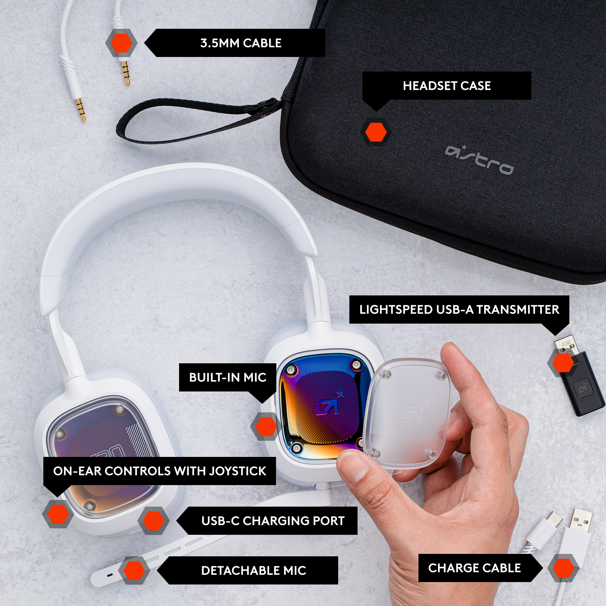 ASTRO GAMING A30 - Gaming Headset (Weiss/ Violett)