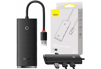 BASEUS Lite 4 in 1 Multifonksiyonal USB-A Hub Dock Station Siyah