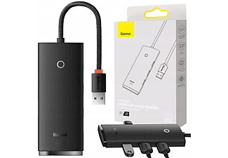 BASEUS Lite 4 in 1 Multifonksiyonal USB-A Hub Dock Station Siyah_0