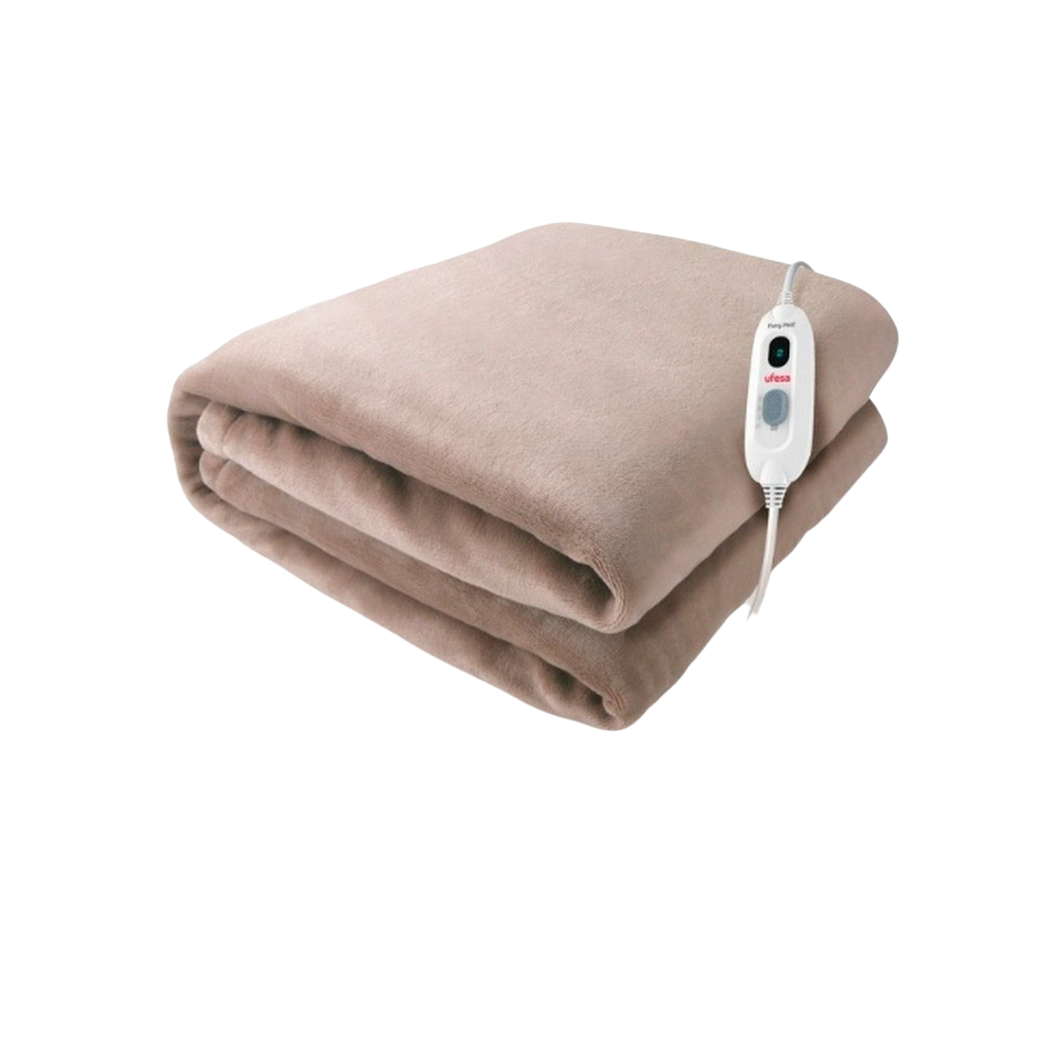 Manta eléctrica - Ufesa Softy Plus, 120 W, 180x140 cm, 3 Niveles de temperatura, Sistema autostop, Beige