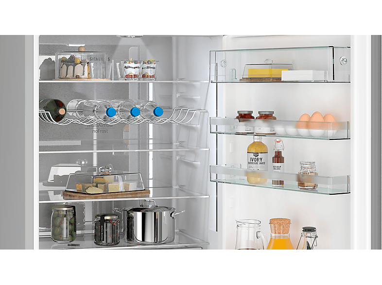 SIEMENS KG49NAIBT iQ500 Kühlgefrierkombination (B, 440 l, 2030 mm hoch, Inox-antifingerprint)
