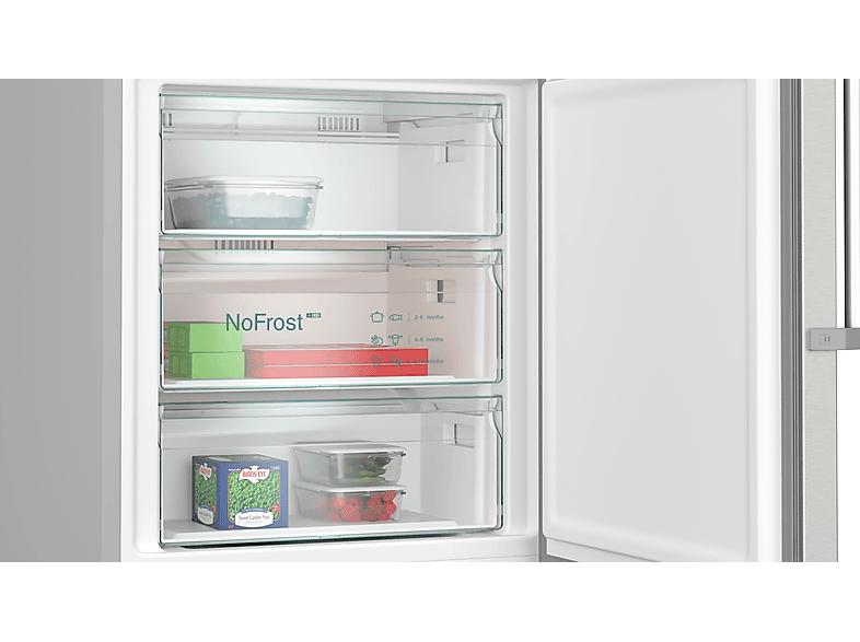 SIEMENS KG49NAIBT iQ500 Kühlgefrierkombination (B, 440 l, 2030 mm hoch, Inox-antifingerprint)