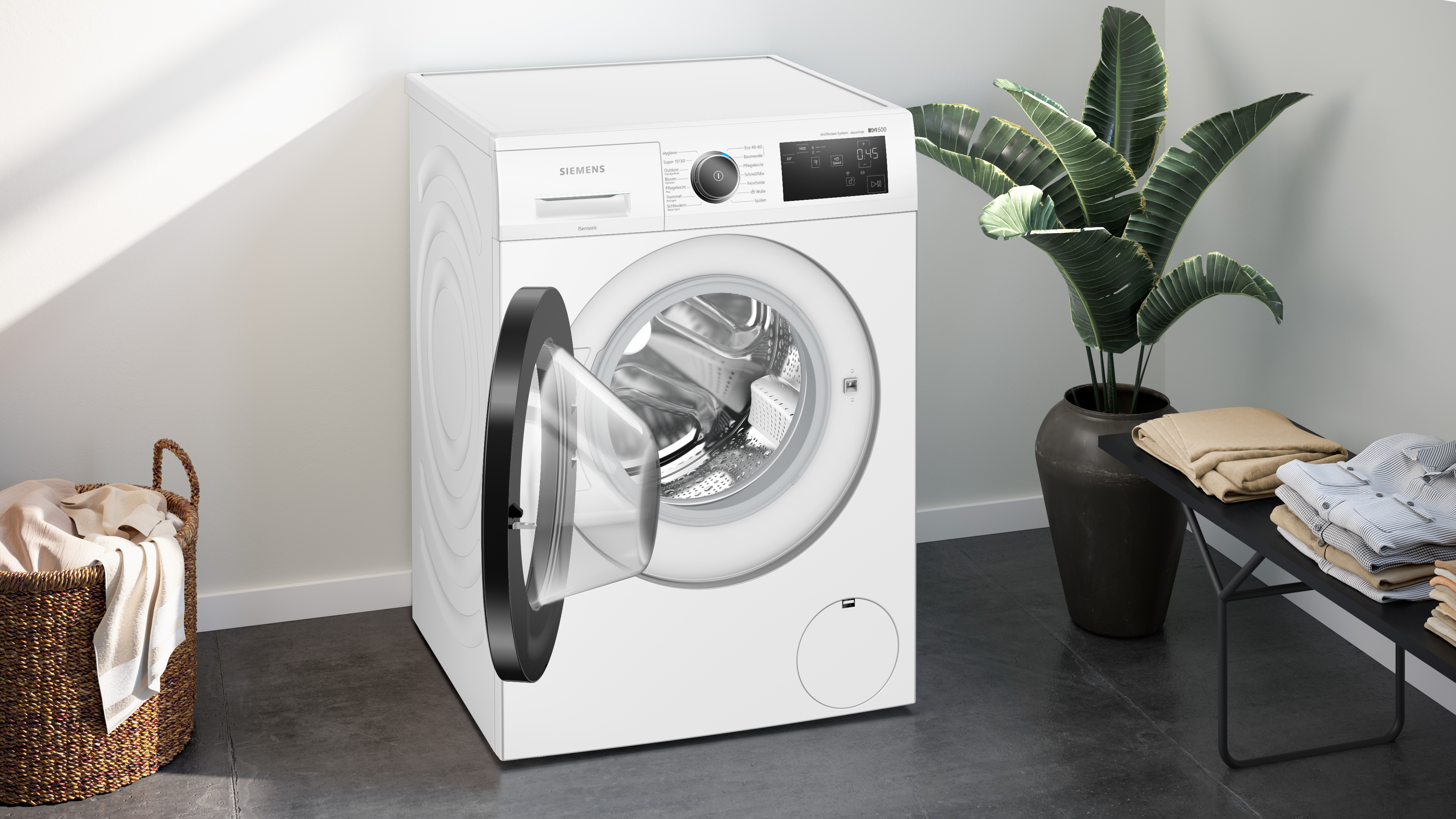 SIEMENS WM14UR5EM2 iQ500 Waschmaschine (9 kg, 1351 U/Min., A, Frontlader)