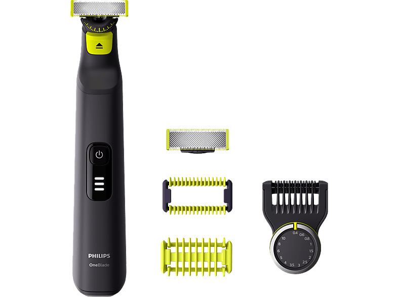 Barbero  Philips One Blade Pro QP6541/15, maquinilla de afeitar cara y  cuerpo, cuchilla 360, uso en seco y mojado, 14 longitudes, autonomía 90 min