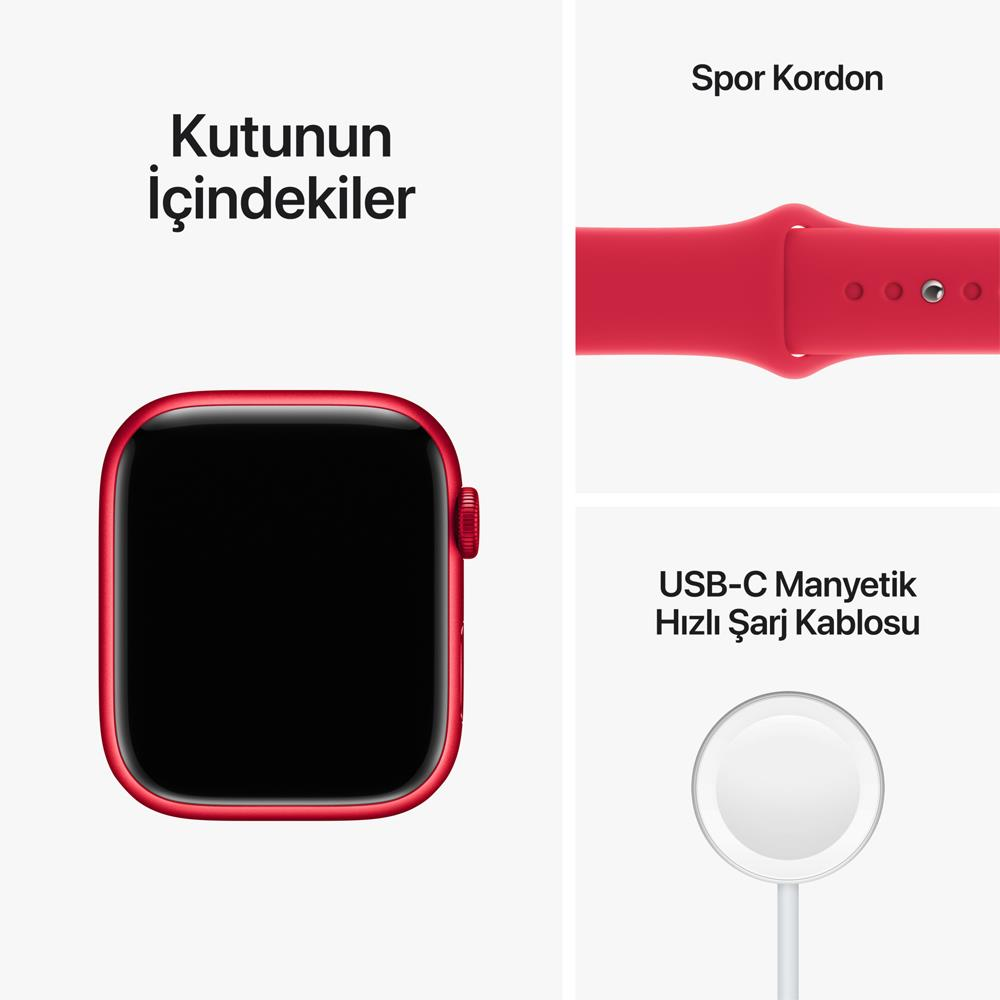APPLE Watch Series 8 GPS + Cellular 45 mm MNKA3TU/A PRODUCT(RED) Alüminyum Kasa ve (PRODUCT)RED Spor Kordon
