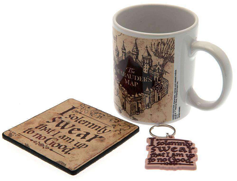 Harry Potter bögre, alátét és kulcstartó. A Tekergők Térképével.