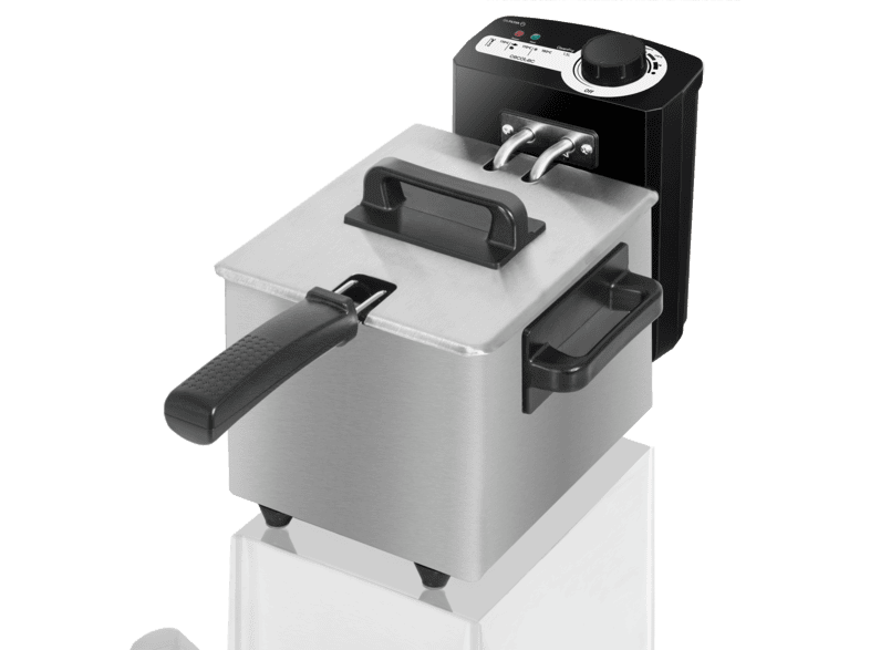 Freidora - Cecotec 3031 Cleanfry 1.5 L, 1000 W, Cubeta esmaltada, Cestillo de freír, Desmontable