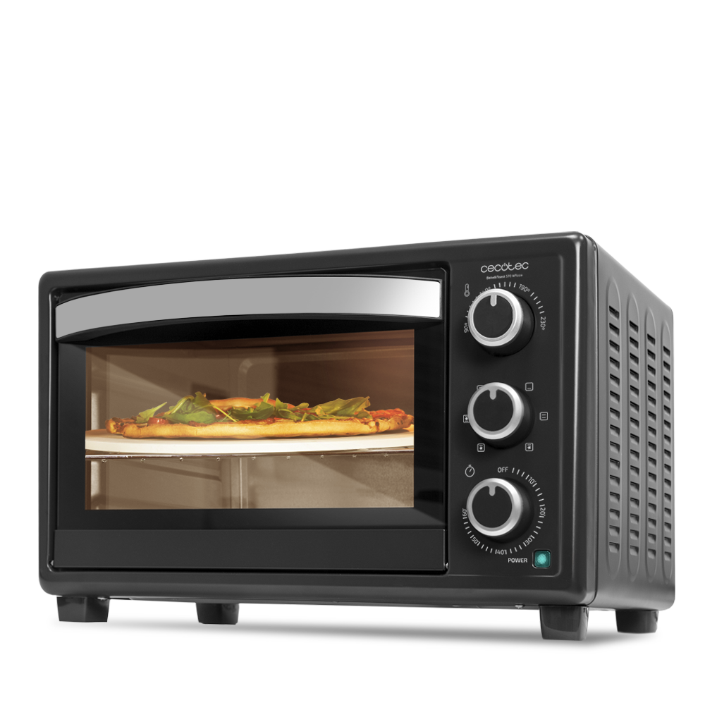 Mini horno - Cecotec Bake & Toast 570, 26 l, 1500W, Luz interior, Piedra para Pizza y Convección, Negro