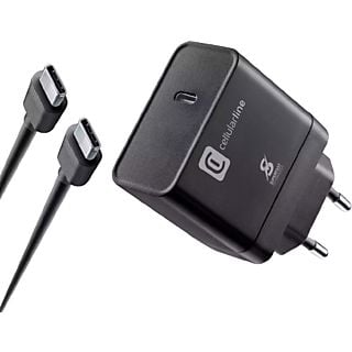 Cargador - CellularLine ACHSMKITC2C45WK, USB - C, Universal, 100 cm, Negro