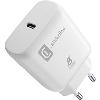 Cargador - CellularLine ACHSMUSBCPD25WW, USB - C, Universal, Blanco