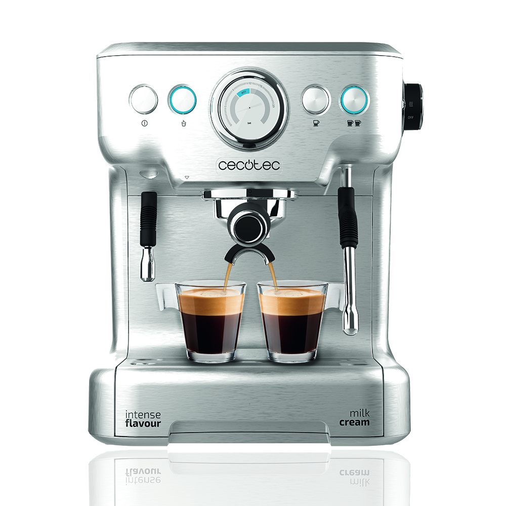 Cafetera express - Cecotec Power Espresso 20 Barista Pro, 20 bar, 2900 Vatios, Inox