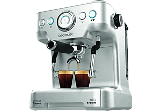 Cafetera express - Cecotec Power Espresso 20 Barista Pro, 20 bar, 2900 Vatios, Inox
