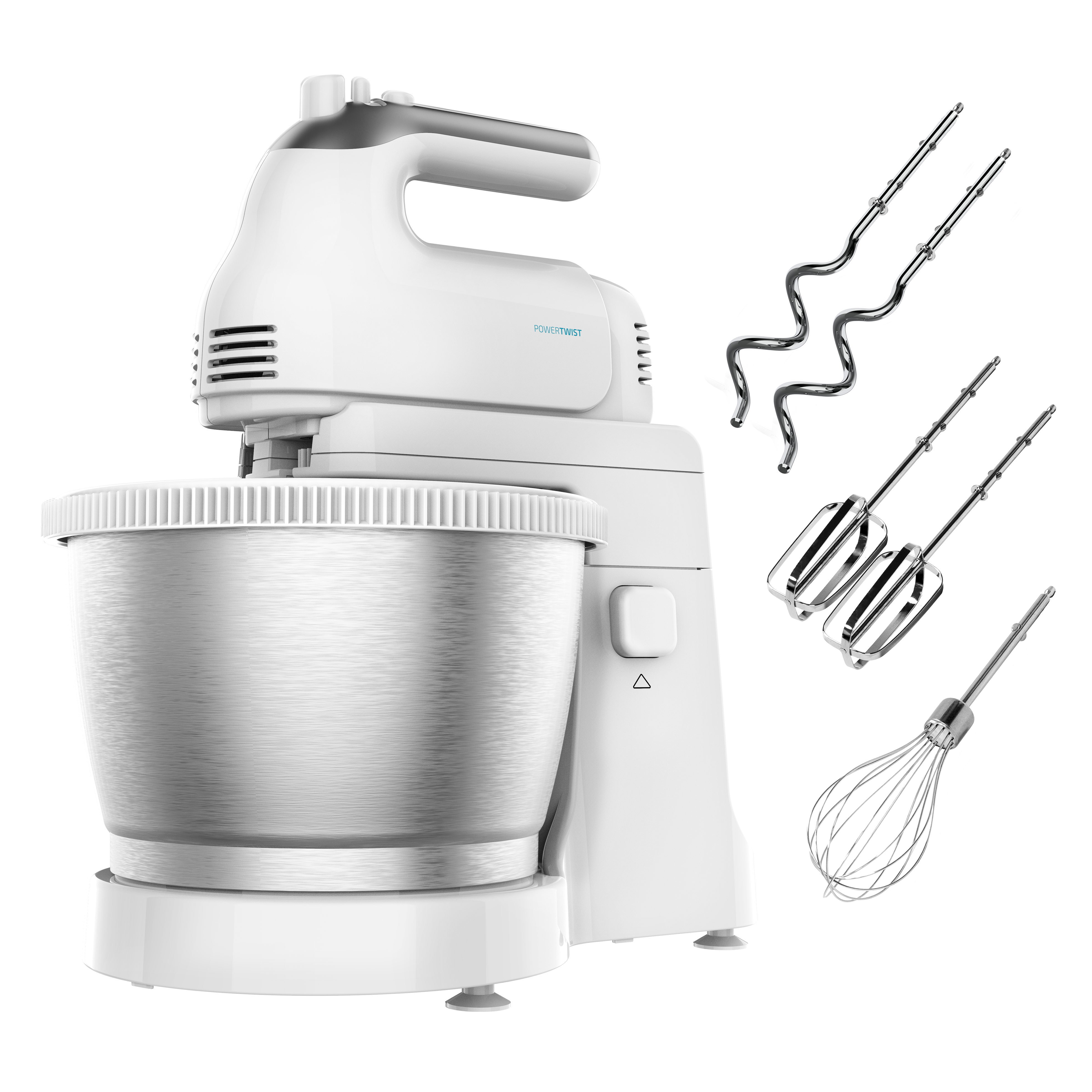 Robot amasador - Cecotec PowerTwist 500 Steel, 500 W, 5 Velocidades, 3.5 litros, Blanco