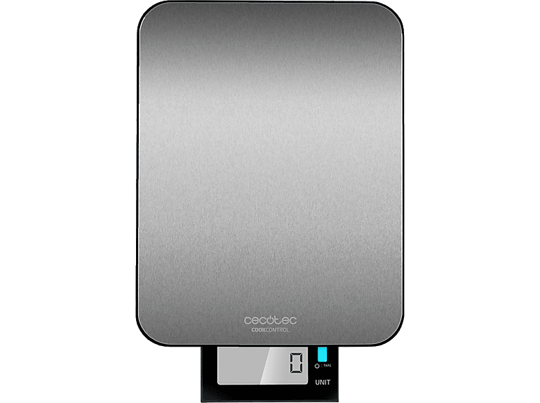 Cecotec Báscula de Cocina Cook Control 10100 EcoPower Compact. Plegable,  Sin Pilas,Precisión Desde 1 gr, Pantalla LCD, Función Tara, Función sólidos  y líquidos