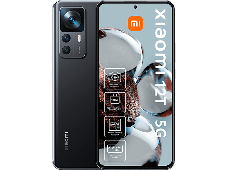 XIAOMI 12 T 5G 256 GB Dual SIM Black bei MediaMarkt
