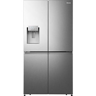 HISENSE RQ760N4AIE French Door, Kühl- und Gefrierkombination (584 l, E, 1785 mm hoch, No Frost (verminderte Eisbildung), Edelstahl-Imitation)