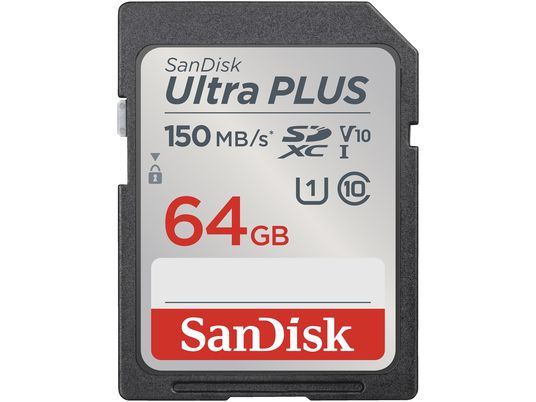 SANDISK PLUS SDXC™-UHS-I-Karte, SDXC Speicherkarte, 64 GB, 150 MB/s