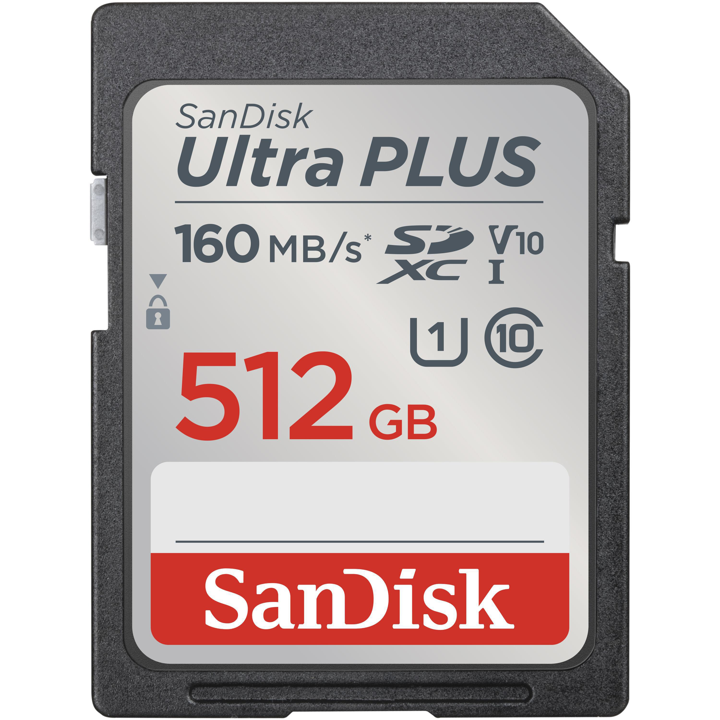 SANDISK Ultra® PLUS SDXC™-UHS-I-Karte, SDXC GB, 512 Speicherkarte, MB/s 160