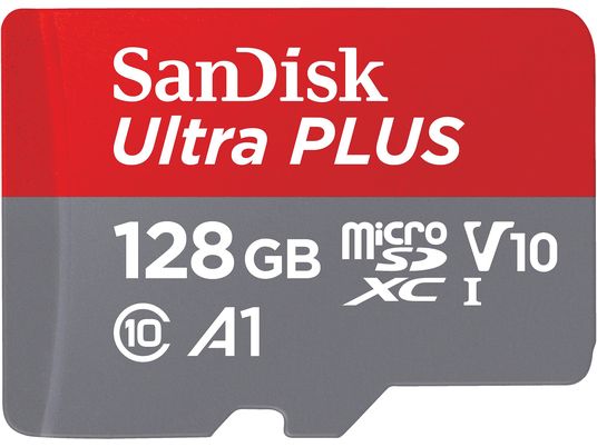 SANDISK Ultra® PLUS microSDXC™‐UHS‐I‐Karte, Micro-SDXC Speicherkarte, 128  GB, 150 MB/s