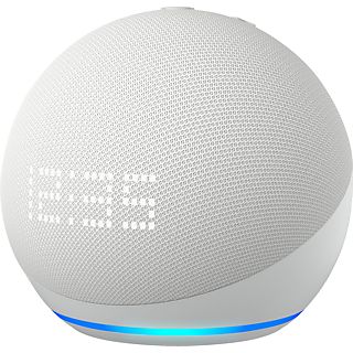 AMAZON Echo Dot (5. Gen, 2022) mit Uhr, Alexa Smart Speaker, Weiss