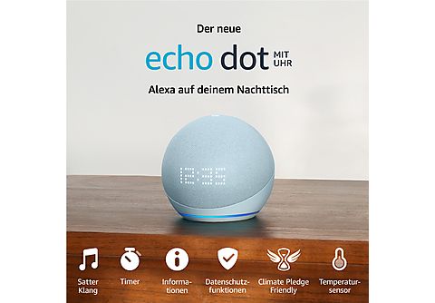 AMAZON Echo Dot 5. Generation mit Uhr, blau