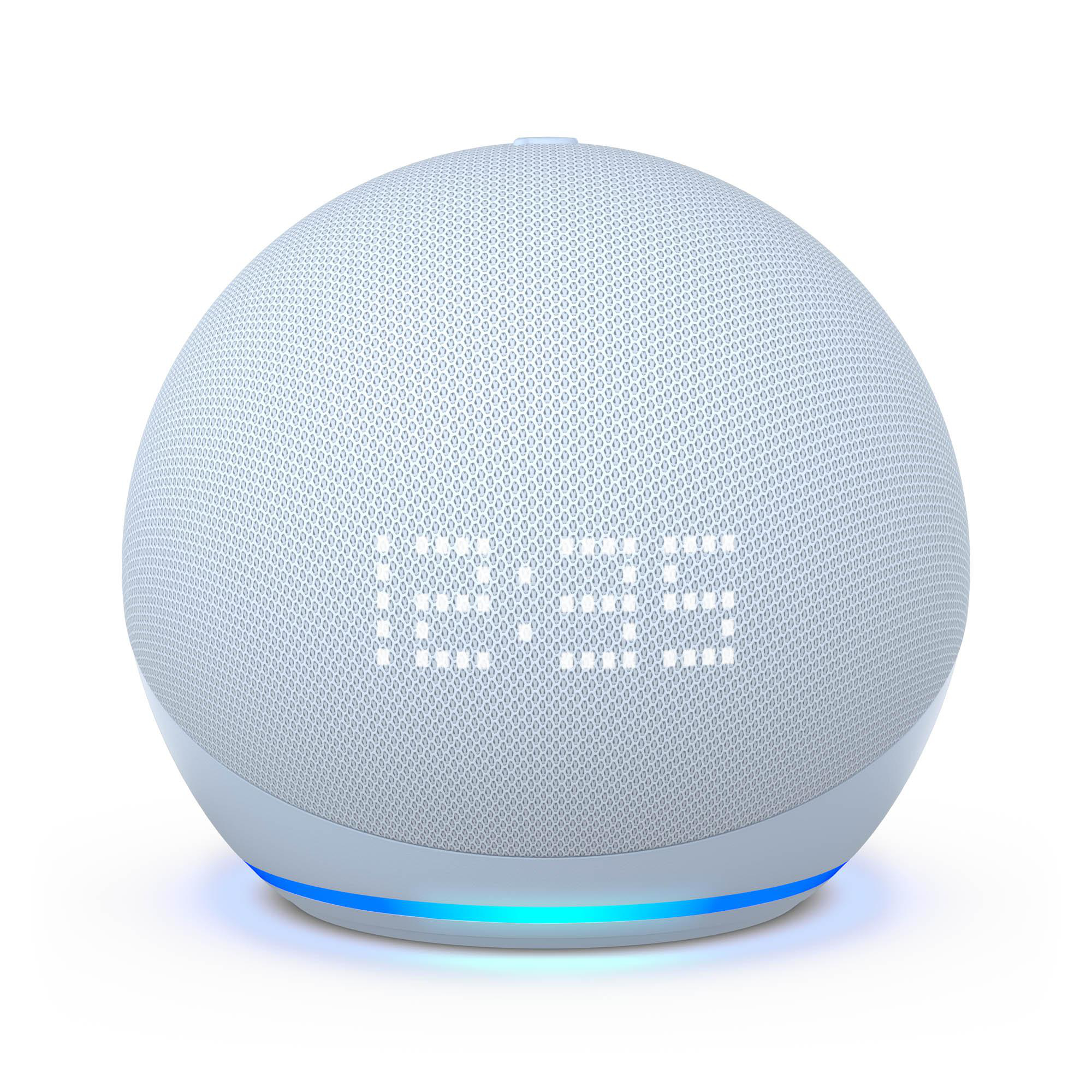 Gen, Smart Echo AMAZON Dot Uhr, Graublau Alexa mit (5. Speaker, 2022)